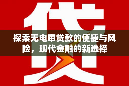 邯山探索无电审贷款的便捷与风险，现代金融的新选择