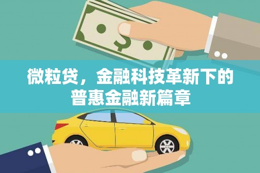 邯山微粒贷，金融科技革新下的普惠金融新篇章