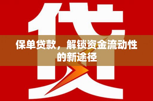 邯山保单贷款，解锁资金流动性的新途径