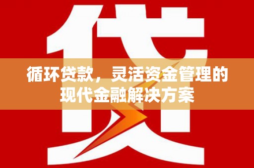 邯山循环贷款，灵活资金管理的现代金融解决方案