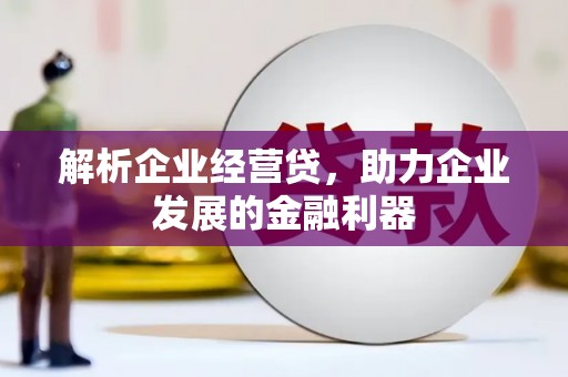 邯山解析企业经营贷，助力企业发展的金融利器