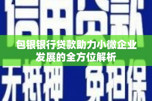 邯山包银银行贷款助力小微企业发展的全方位解析