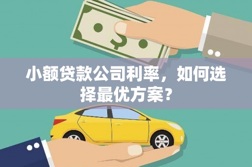 邯山小额贷款公司利率，如何选择最优方案？