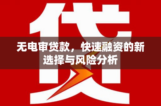 邯山无电审贷款，快速融资的新选择与风险分析
