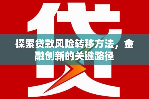 邯山探索贷款风险转移方法，金融创新的关键路径