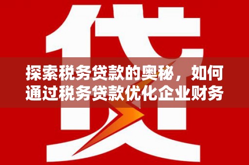 邯山探索税务贷款的奥秘，如何通过税务贷款优化企业财务