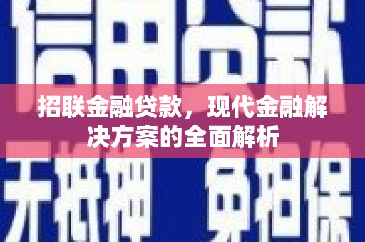 邯山招联金融贷款，现代金融解决方案的全面解析