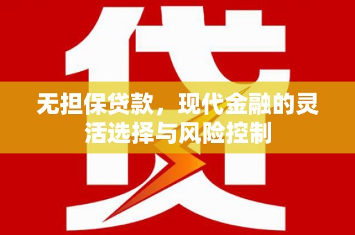 邯山无担保贷款，现代金融的灵活选择与风险控制