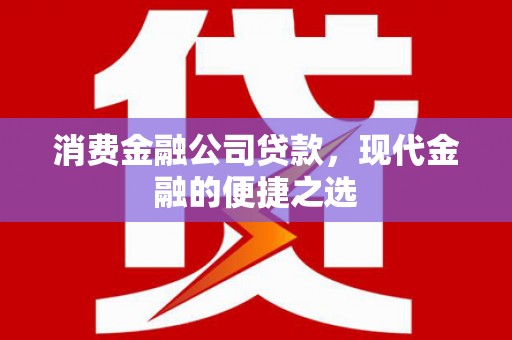 邯山消费金融公司贷款，现代金融的便捷之选